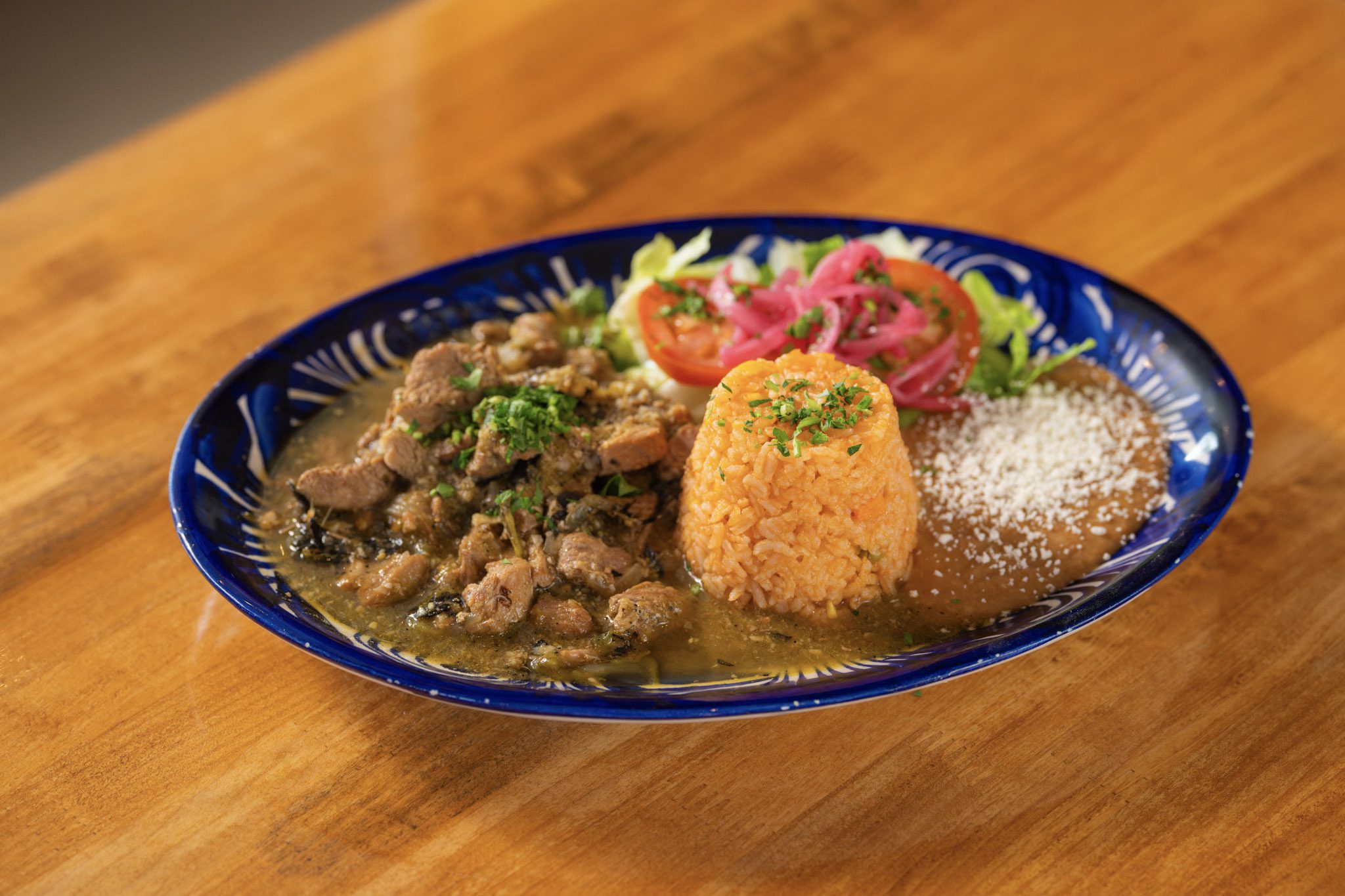 Plated Chile Verde at Casa 16
